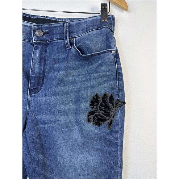 Chico's 6 Floral velvet Y2K Bohemian Jeans 90's stretch small western rodeo - Picture 4 of 10